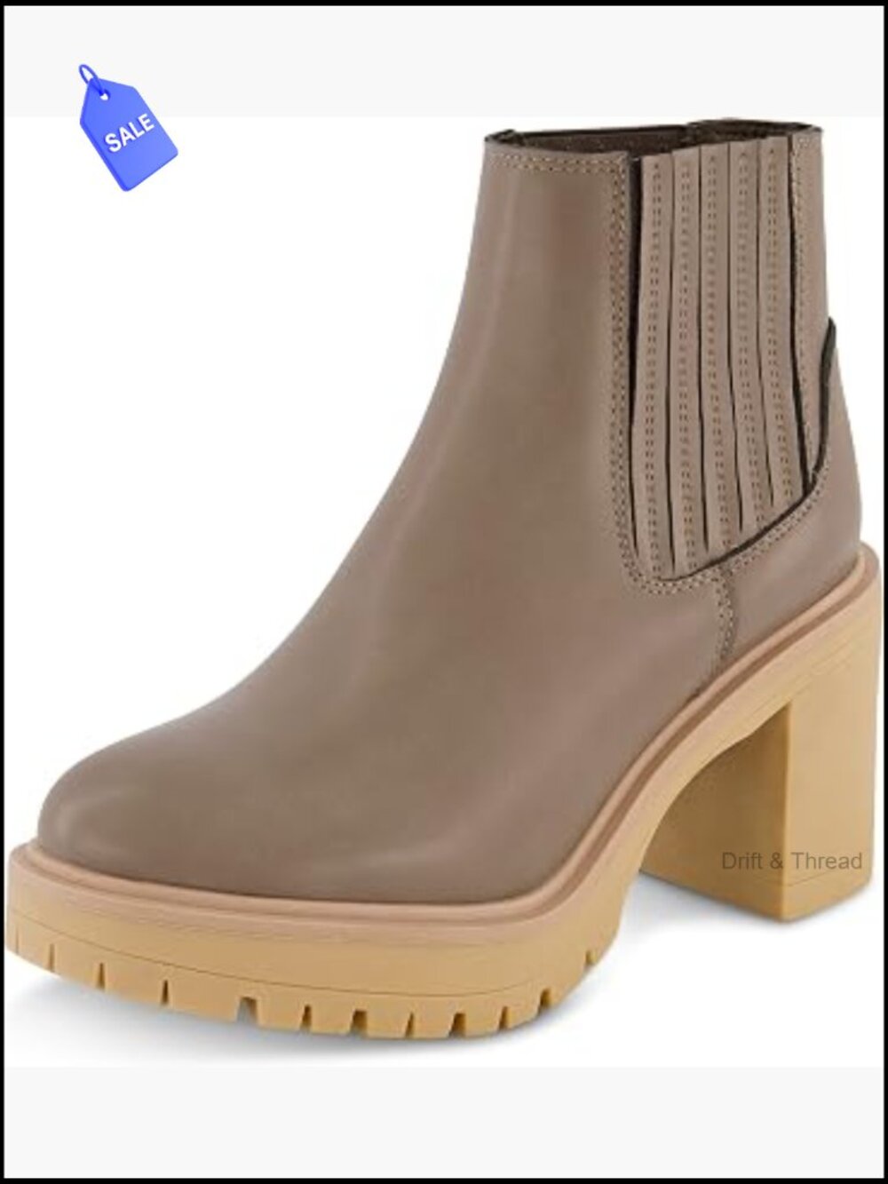 Women's Chelsea Boots with Memory Foam Insole & Chunky Heel